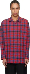 The Row Long-sleeved Shirt In Rdb Red / Blue