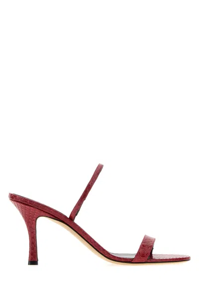 The Row Leather Ella Sandals Open Toe Straps In Red