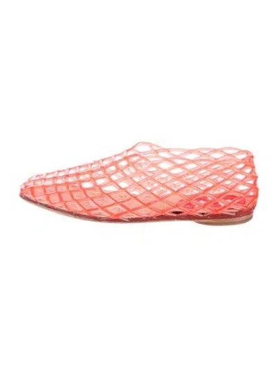 Pre-owned The Row Red Mara Flats Rubber Ballet Flats