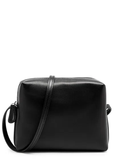 The Row Regent Leather Cross-body Bag In Black