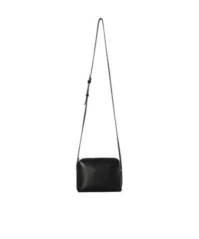 The Row Regent Logo Shoulder Bag In Black