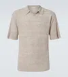 The Row Reggie Linen-blend Polo Shirt In Neutral