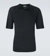 The Row Reggie Linen-blend Polo Shirt In Black
