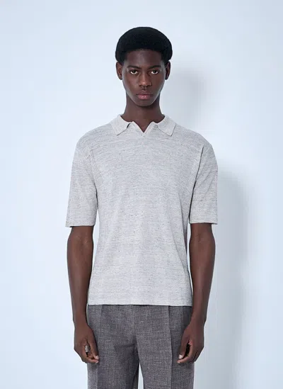 The Row Reggie Polo Top In Beige