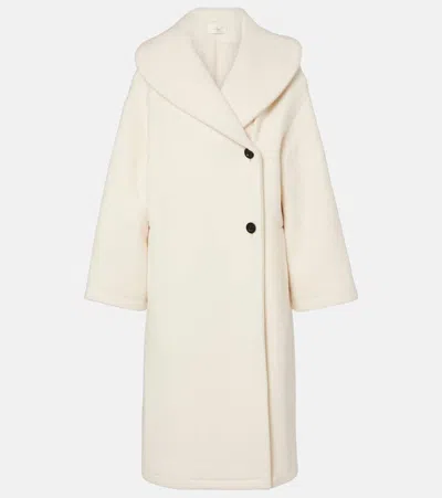 The Row Regino Oversized Wool Coat In White