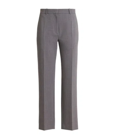 The Row Relian Stretch Wool Straight Pants In Gray