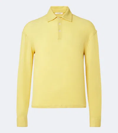 The Row Reyes Cashmere And Silk Polo Sweater In Yellow
