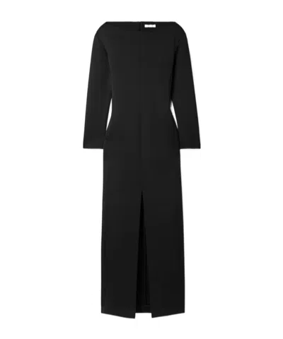 The Row Reysha Wool Extra-long Dress In Black