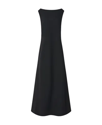 The Row Rhea Freshly Cut Wool Dress In Black