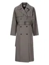 The Row Rhydian Belted Double-breasted Coat In Gray