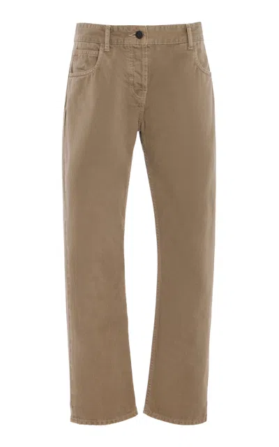 The Row Riaco Cropped Straight-leg Jeans In Neutral