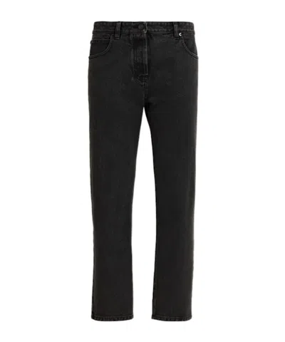 The Row Riaco Denim Cropped Jeans In Black