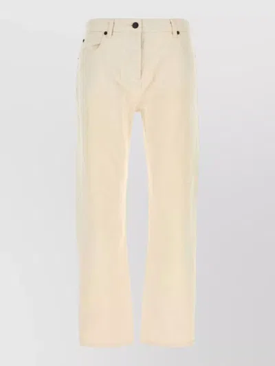 The Row Riaco Denim Straight Leg Five Pocket Jeans In White