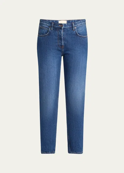 The Row Riaco Mid-rise Straight-leg Ankle Jeans In Indigo