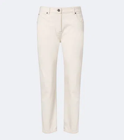 The Row Riaco Mid-rise Straight Jeans In Weiss