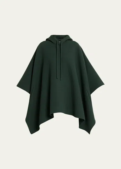 The Row Rianette Hooded Cashmere Cape Coat In Dark Forest Green