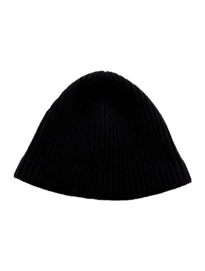 Pre-owned The Row Ribbed Cashmere Beanie In Black