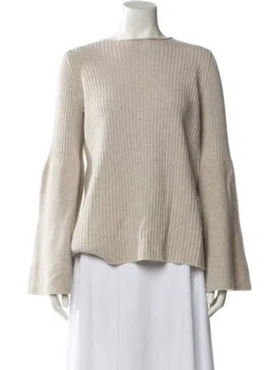 Pre-owned The Row Ribbed Cashmere Sweater In Neutral