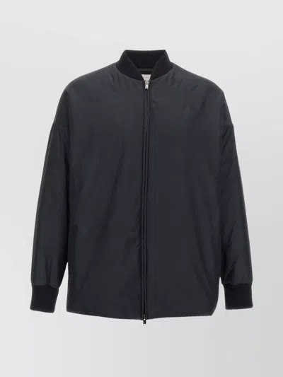 The Row Ribbed Collar Long Sleeves Jacket In Blue