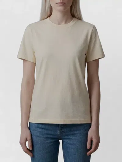 The Row Ribbed Crew Neck Cotton Short-sleeve T-shirt In Neutral