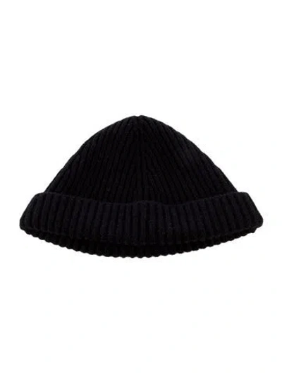 Pre-owned The Row Ribbed Knit Cashmere Beanie In Black