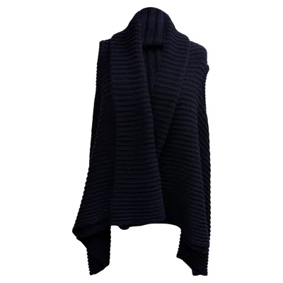 The Row Ribbed Knit Vest In Blue Wool