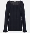 The Row Ribbed-knit Wool Sweater In Blue