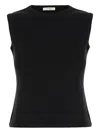 The Row Sleeveless Ribbed Crew Neck Top In Black