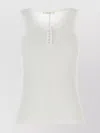 The Row Ribbed Texture Tank Top With Button Detail