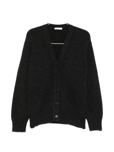 The Row Ribbed-knit V-neck Cardigan In Grey