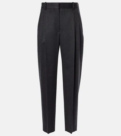 The Row Richelle Cashmere Straight Pants In Grey