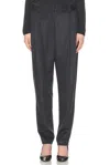 The Row Richelle Tapered Leg Pleated Cashmere Pants In Charcoal Melange