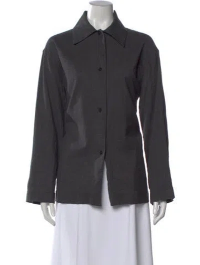Pre-owned The Row Rigel Shirt Silk Top In Grey