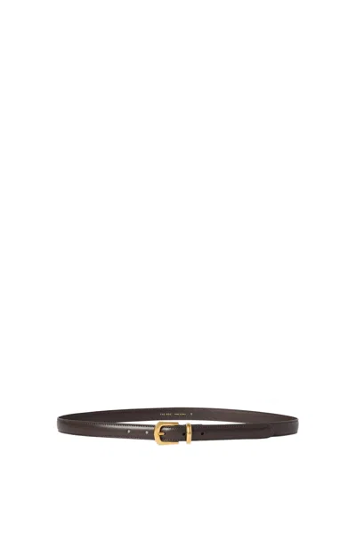 The Row Ring Belt In Leather In Brown