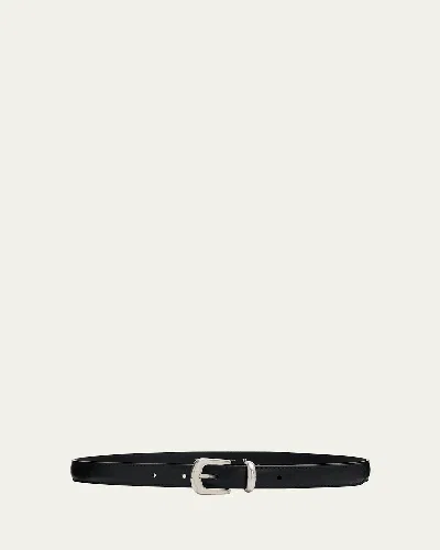 The Row Ring Leather Belt In Black
