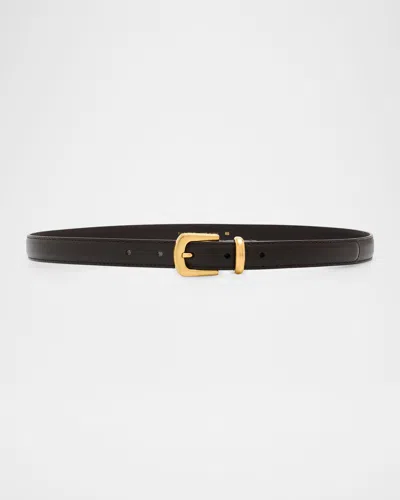 The Row Ring Leather Belt In Brown