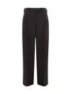 The Row Wool Wide-leg Trousers Front Pleats In Brown