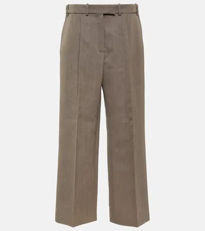 The Row Roan Wool And Silk Wide-leg Pants In Beige