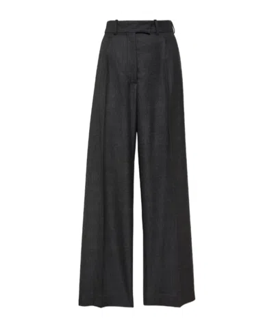 The Row Roan Wool Trousers In Gray