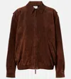 The Row Roana Suede Bomber Jacket In Brown