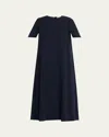 The Row Robi Crepe Maxi Dress In Navy
