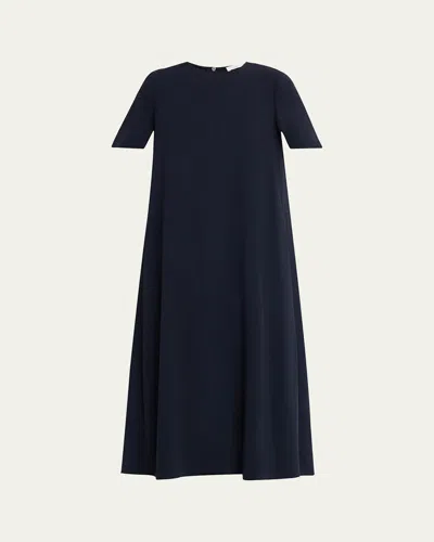 The Row Robi Crepe Maxi Dress In Navy