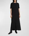 The Row Essentials Robi Crepe Maxi Dress In Navy