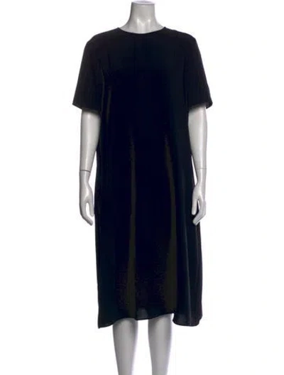 Pre-owned The Row Robi Midi Length Dress In Black
