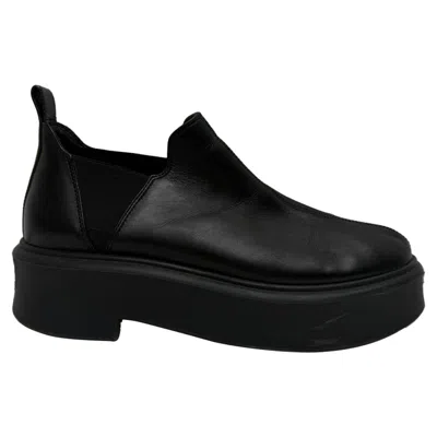 The Row Robin Flatform Ankle Boots In Black Leather