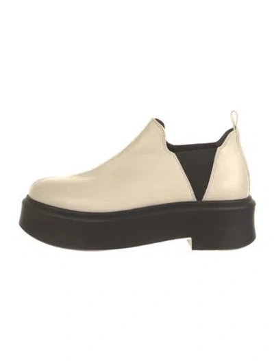 Pre-owned The Row Robin Leather Chelsea Boots In Neutral