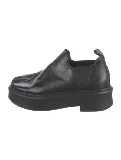 Pre-owned The Row Robin Leather Mules In Black