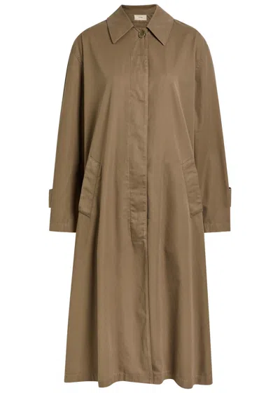 The Row Rocco Cotton And Cashmere-blend Coat In Brown