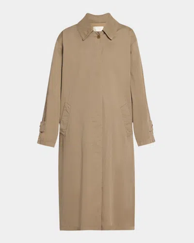 The Row Rocco Cotton-cashmere Long Trench Coat In Brown