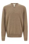 The Row V-neck Long Sleeve Knit Sweater In Brown